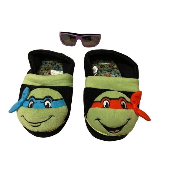 Toddler Teenage Mutant Ninja Turtle Slippers Sunglasses Lot Of 2 Tmnt - Picture 1 of 12